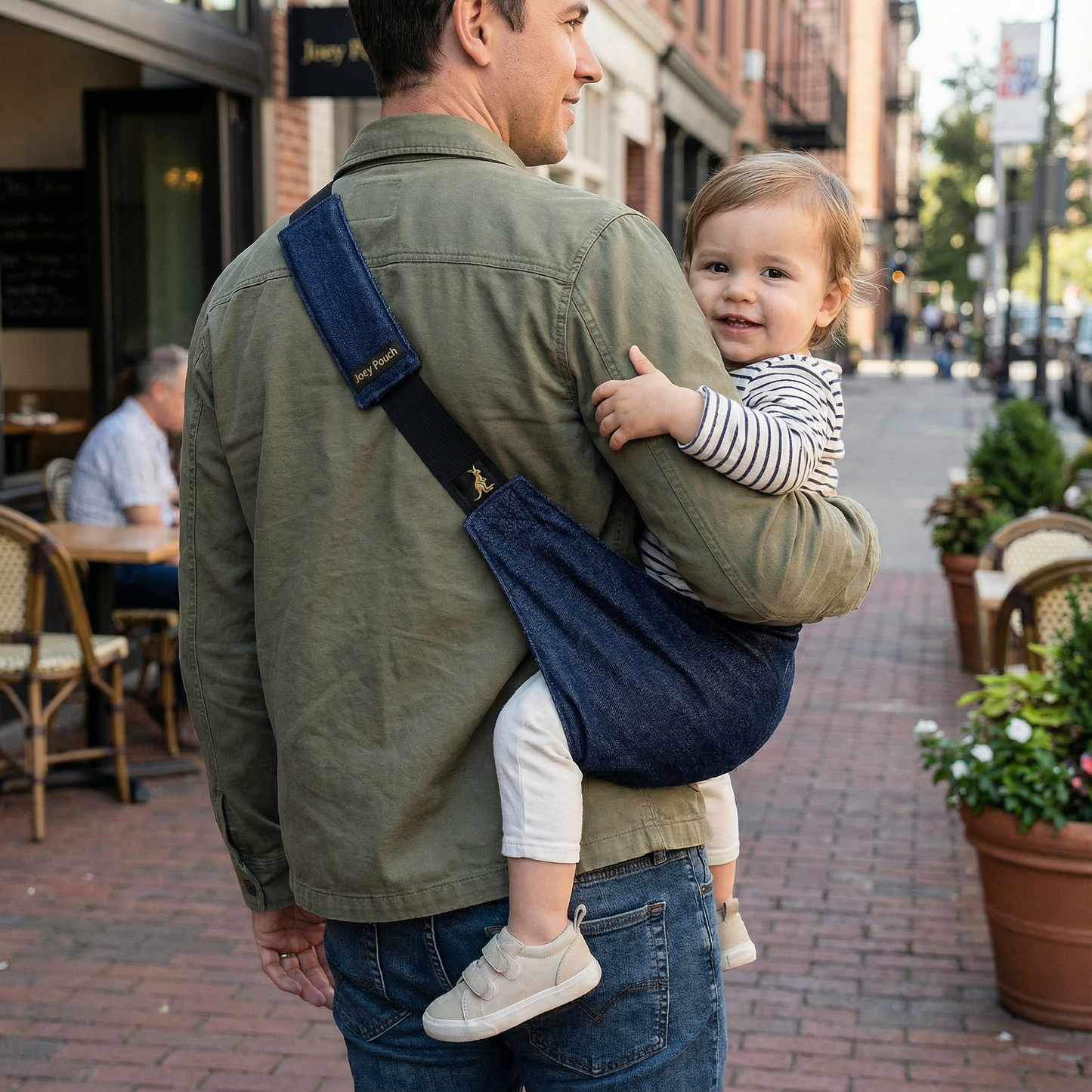 Denim Patterned Sleek Baby Side Sling Carrier